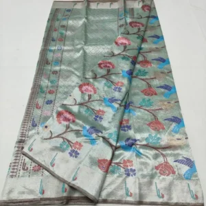 Pure zari double tissue kota saree with heavy all over design